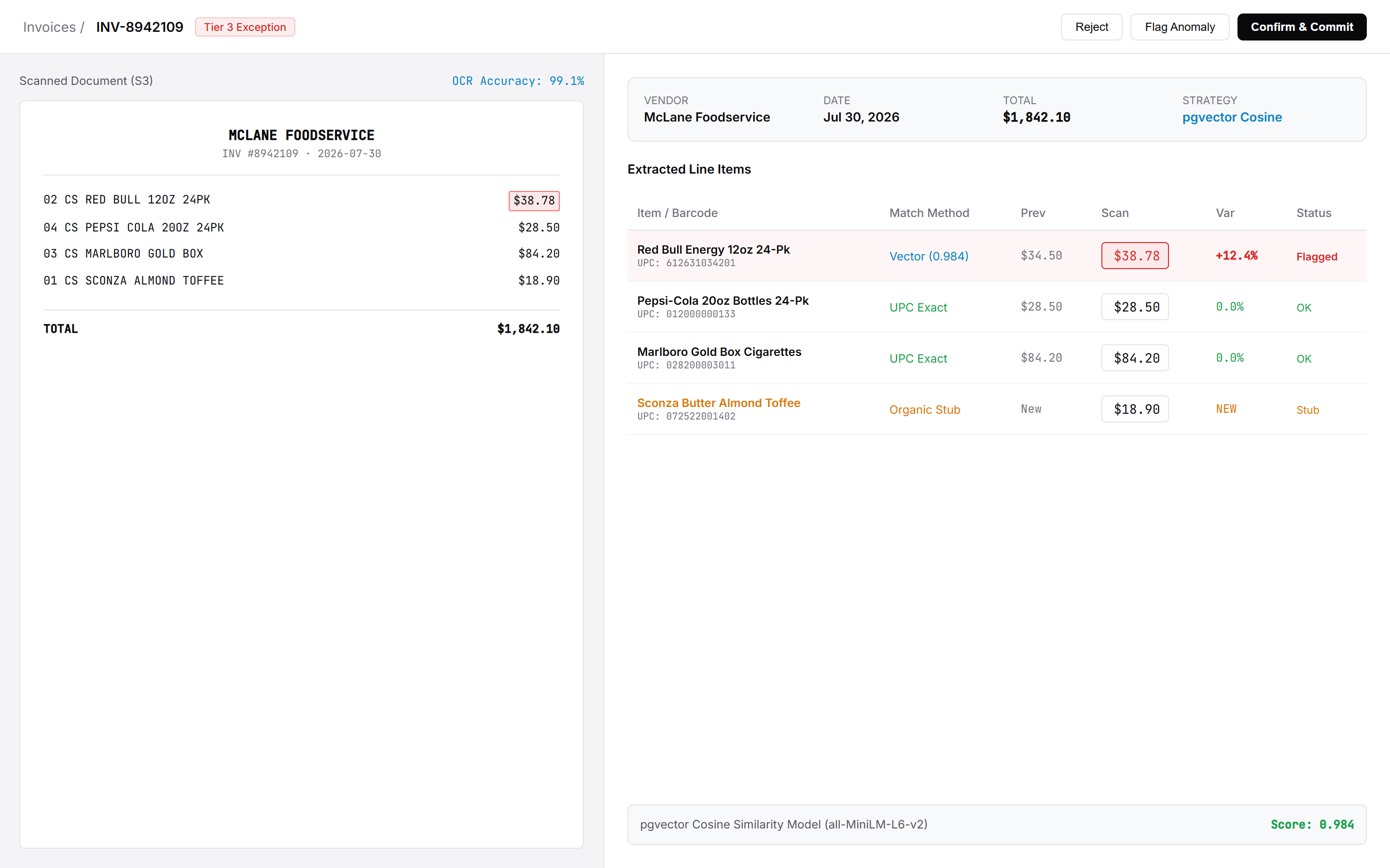 Tier 3 Invoice Editor Screen